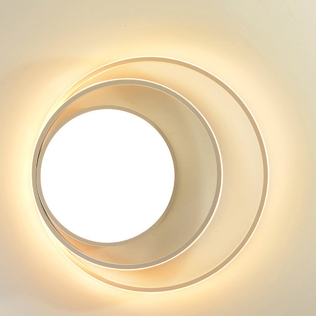 ضوء السقف LED شبه متدفق من الألومنيوم بتصميم دائرة بسيط حديث لغرفة النوم 