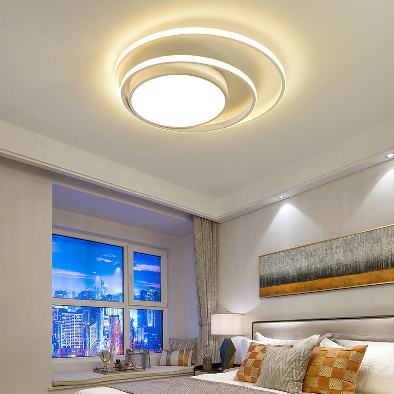 ضوء السقف LED شبه متدفق من الألومنيوم بتصميم دائرة بسيط حديث لغرفة النوم 