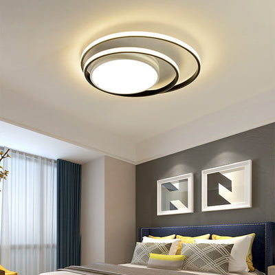 ضوء السقف LED شبه متدفق من الألومنيوم بتصميم دائرة بسيط حديث لغرفة النوم 