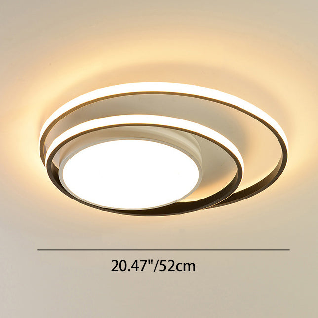 ضوء السقف LED شبه متدفق من الألومنيوم بتصميم دائرة بسيط حديث لغرفة النوم 
