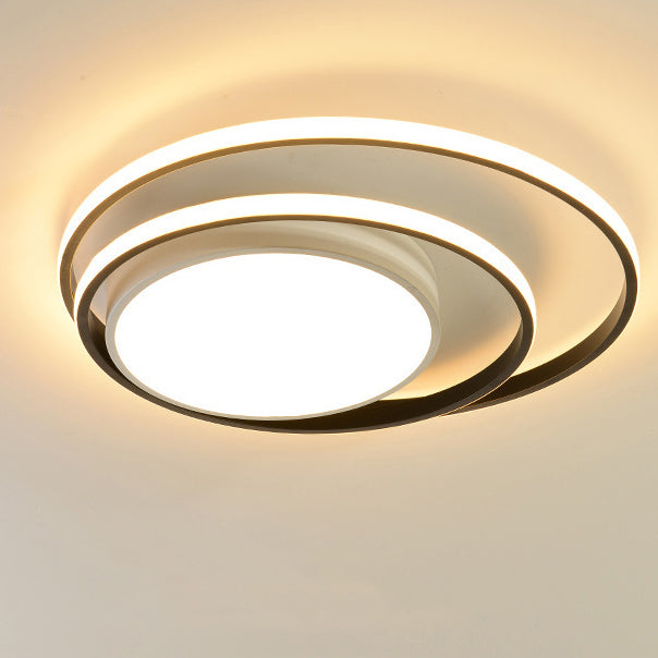 ضوء السقف LED شبه متدفق من الألومنيوم بتصميم دائرة بسيط حديث لغرفة النوم 