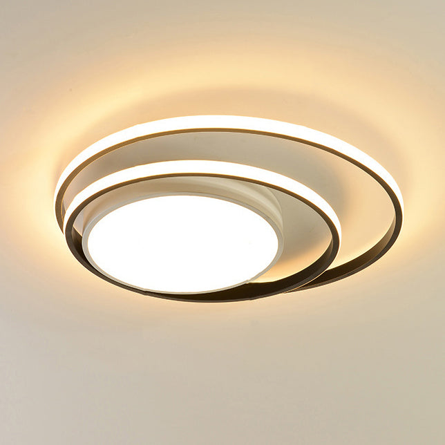 ضوء السقف LED شبه متدفق من الألومنيوم بتصميم دائرة بسيط حديث لغرفة النوم 