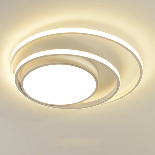 ضوء السقف LED شبه متدفق من الألومنيوم بتصميم دائرة بسيط حديث لغرفة النوم 