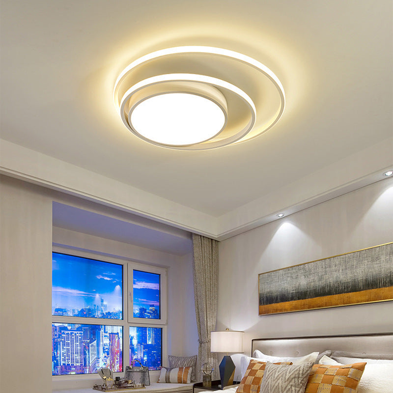 ضوء السقف LED شبه متدفق من الألومنيوم بتصميم دائرة بسيط حديث لغرفة النوم 