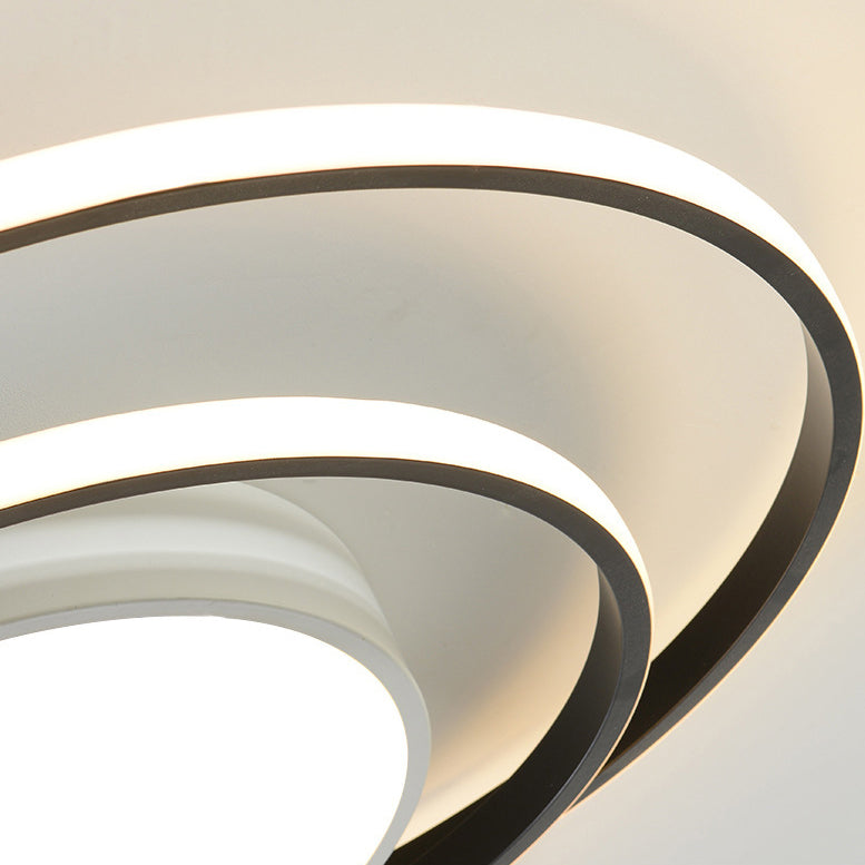 ضوء السقف LED شبه متدفق من الألومنيوم بتصميم دائرة بسيط حديث لغرفة النوم 