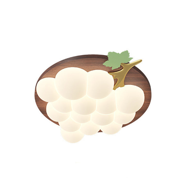 Plafonnier LED encastré en bois massif et fer avec raisin créatif contemporain pour chambre à coucher 
