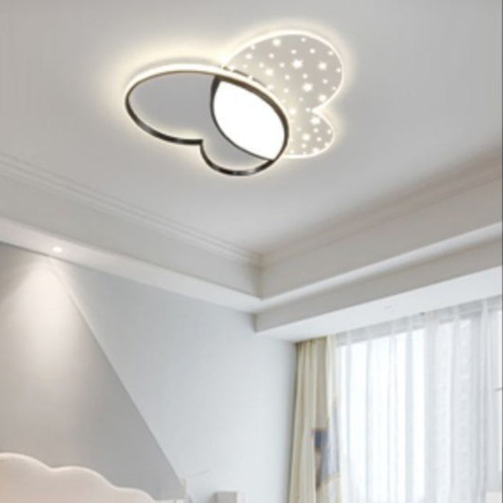Luz de techo empotrada LED de acrílico y metal con diseño de mariposa creativa contemporánea para dormitorio 