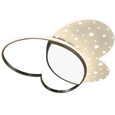 Luz de techo empotrada LED de acrílico y metal con diseño de mariposa creativa contemporánea para dormitorio 
