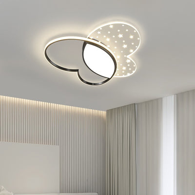 Luz de techo empotrada LED de acrílico y metal con diseño de mariposa creativa contemporánea para dormitorio 