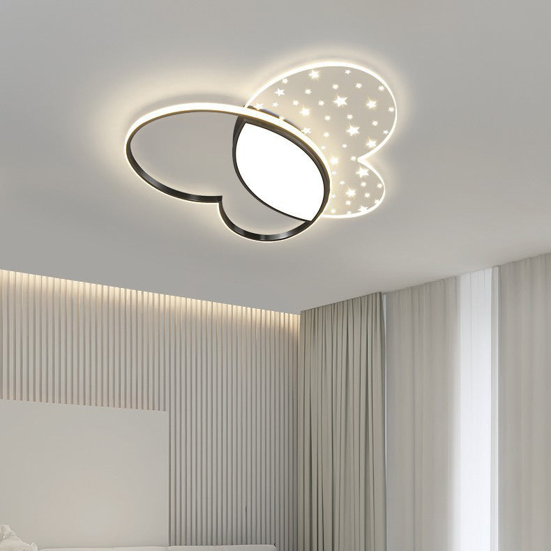 Luz de techo empotrada LED de acrílico y metal con diseño de mariposa creativa contemporánea para dormitorio 