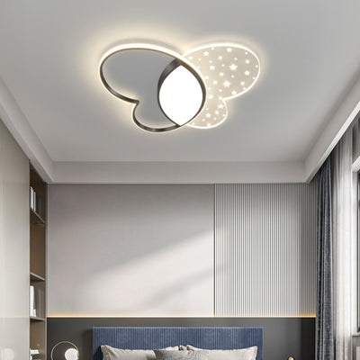 Luz de techo empotrada LED de acrílico y metal con diseño de mariposa creativa contemporánea para dormitorio 