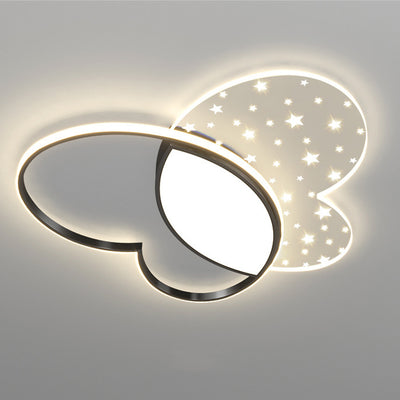 Luz de techo empotrada LED de acrílico y metal con diseño de mariposa creativa contemporánea para dormitorio 