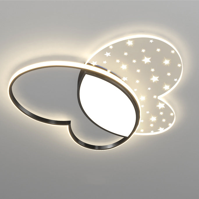 Luz de techo empotrada LED de acrílico y metal con diseño de mariposa creativa contemporánea para dormitorio 