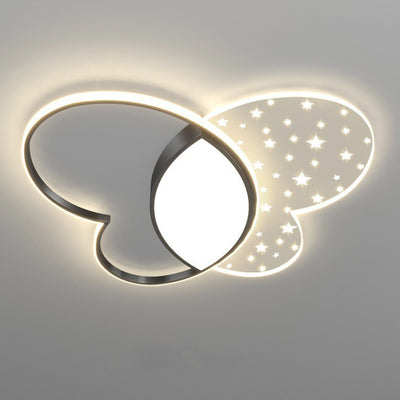 Luz de techo empotrada LED de acrílico y metal con diseño de mariposa creativa contemporánea para dormitorio 