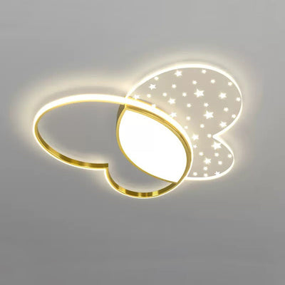 Luz de techo empotrada LED de acrílico y metal con diseño de mariposa creativa contemporánea para dormitorio 