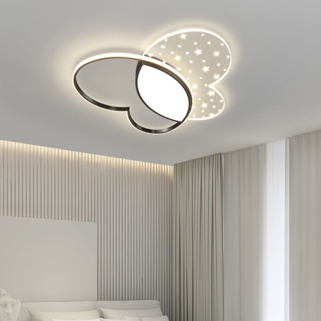 Contemporary Creative Butterfly Metal Acrylic LED Flush Mount Ceiling Light For Bedroom
