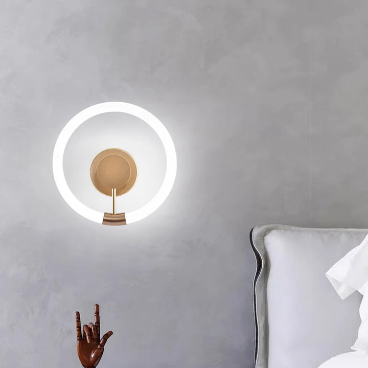 Contemporary Nordic Round Iron Acrylic LED Wall Sconce Lamp For Bedroom