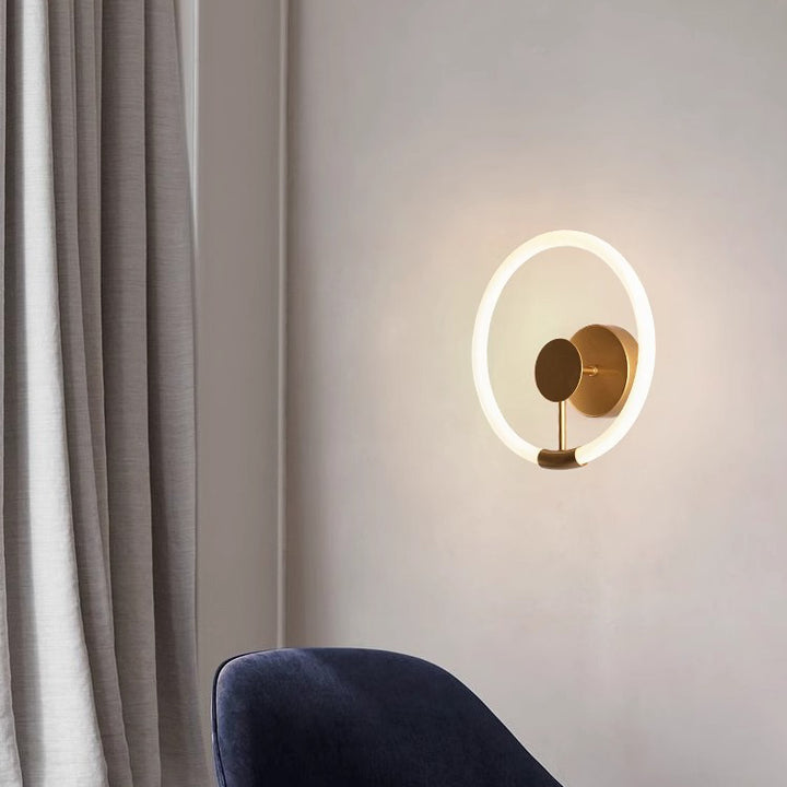 Contemporary Nordic Round Iron Acrylic LED Wall Sconce Lamp For Bedroom