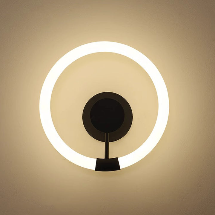 Contemporary Nordic Round Iron Acrylic LED Wall Sconce Lamp For Bedroom