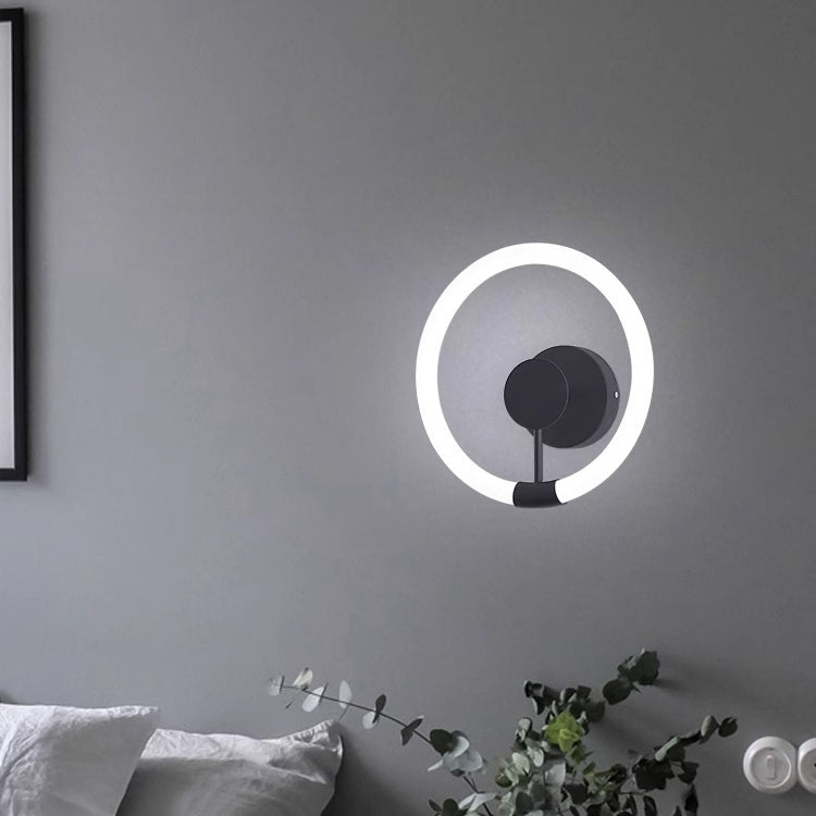 Contemporary Nordic Round Iron Acrylic LED Wall Sconce Lamp For Bedroom