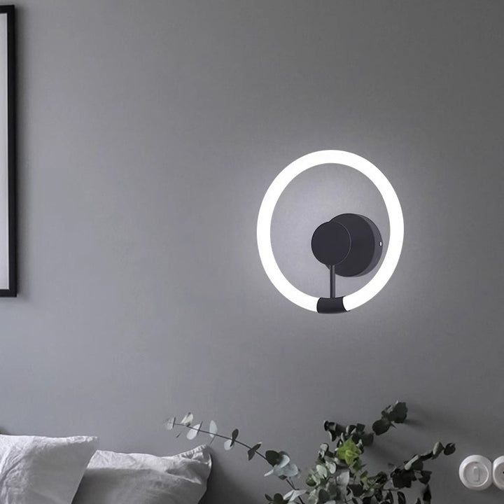 Contemporary Nordic Round Iron Acrylic LED Wall Sconce Lamp For Bedroom