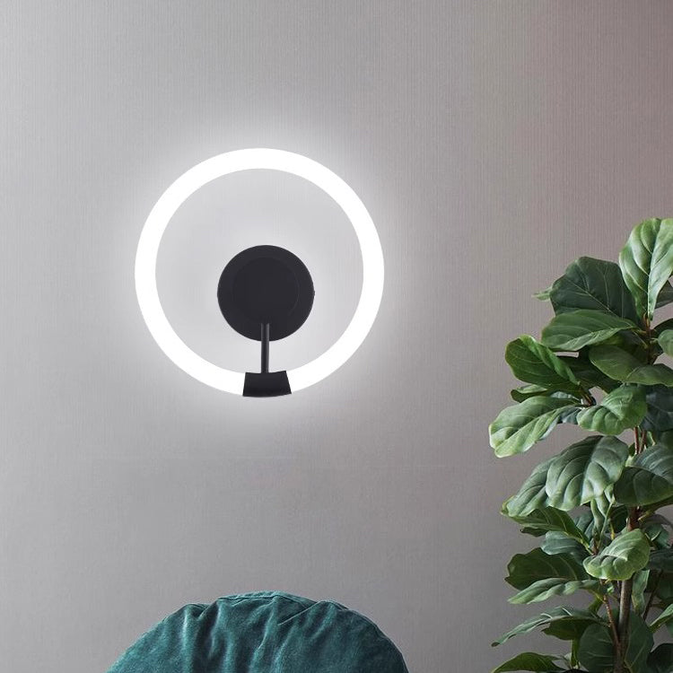 Contemporary Nordic Round Iron Acrylic LED Wall Sconce Lamp For Bedroom