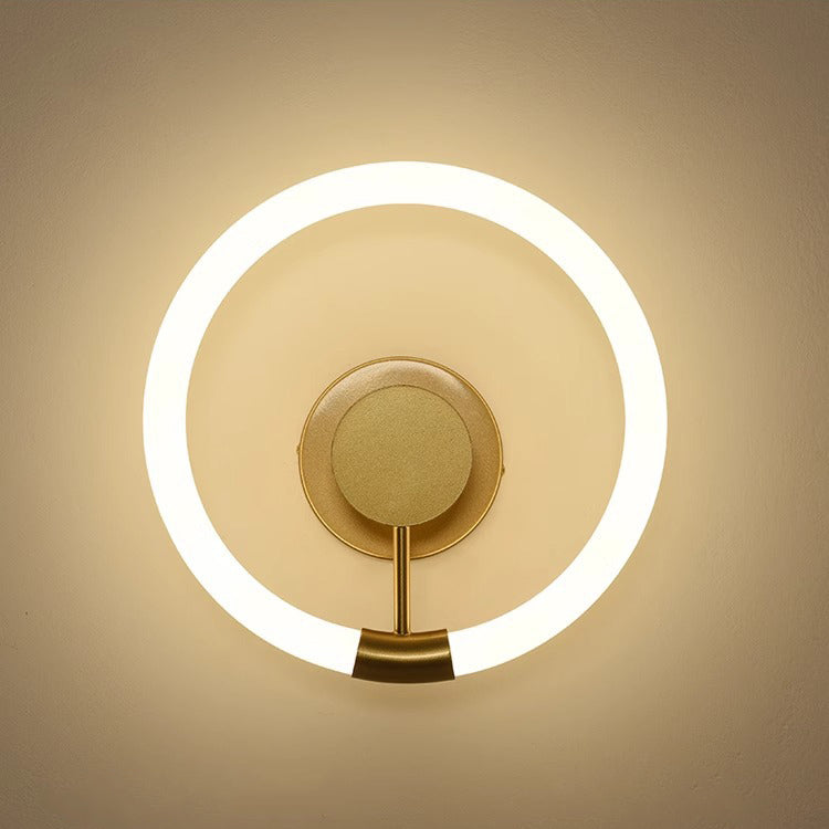 Contemporary Nordic Round Iron Acrylic LED Wall Sconce Lamp For Bedroom