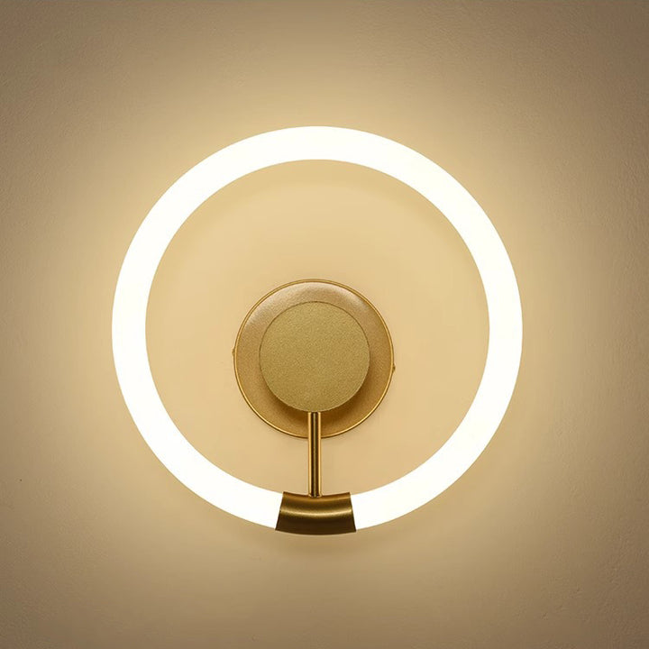 Contemporary Nordic Round Iron Acrylic LED Wall Sconce Lamp For Bedroom
