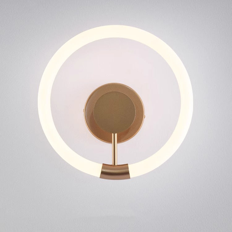 Contemporary Nordic Round Iron Acrylic LED Wall Sconce Lamp For Bedroom
