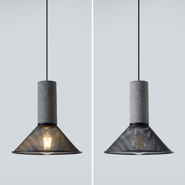 Contemporary Industrial Cylinder Metal Cement 1-Light Pendant Light For Living Room
