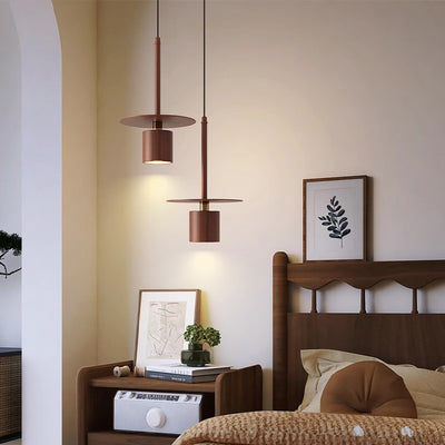 Lámpara colgante LED de hierro cilíndrico chino tradicional para dormitorio 