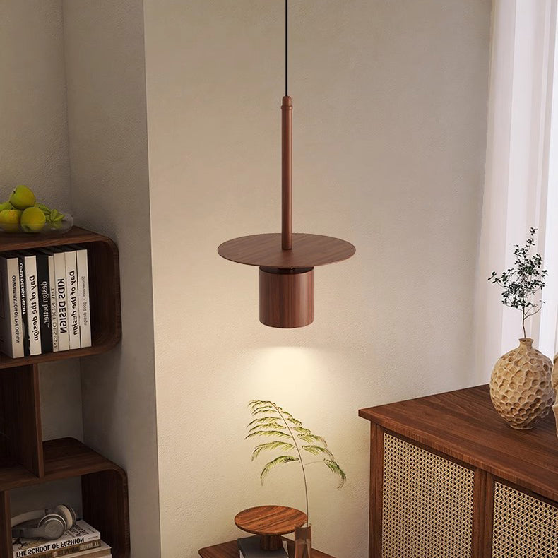 Lámpara colgante LED de hierro cilíndrico chino tradicional para dormitorio 