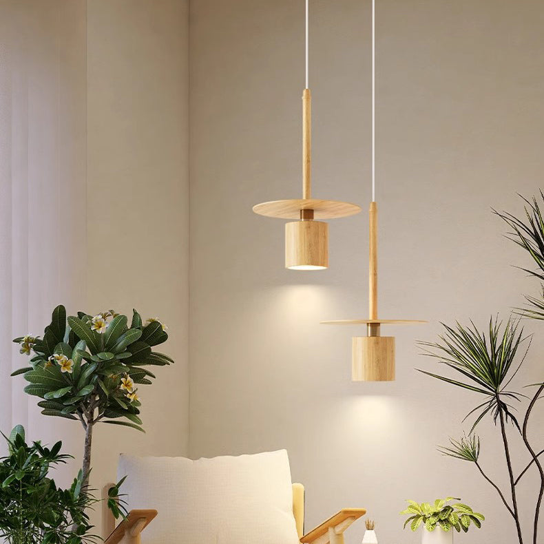 Lámpara colgante LED de hierro cilíndrico chino tradicional para dormitorio 