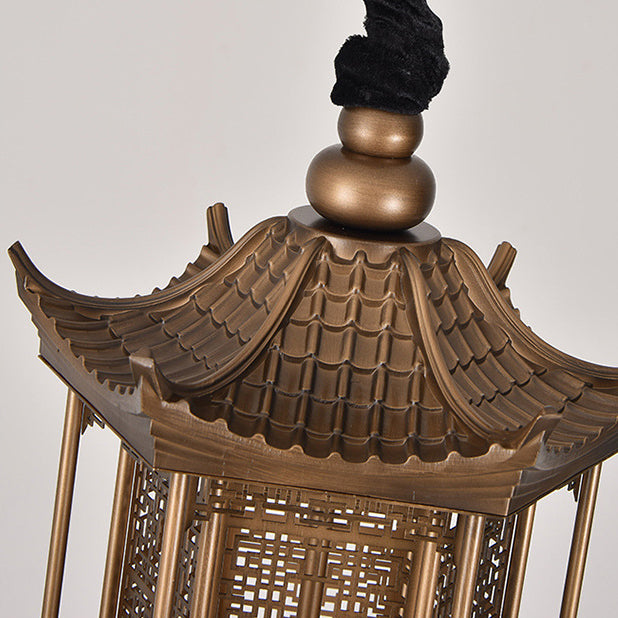 Traditional Chinese Palace Metal 1-Light Pendant Light For Hallway
