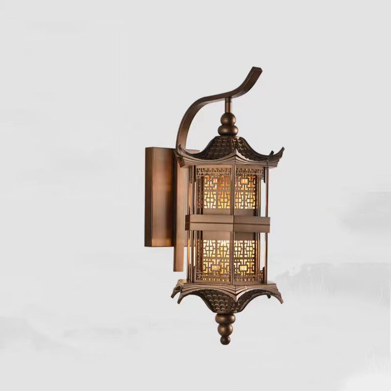 Traditional Chinese Palace Metal 1-Light Pendant Light For Hallway
