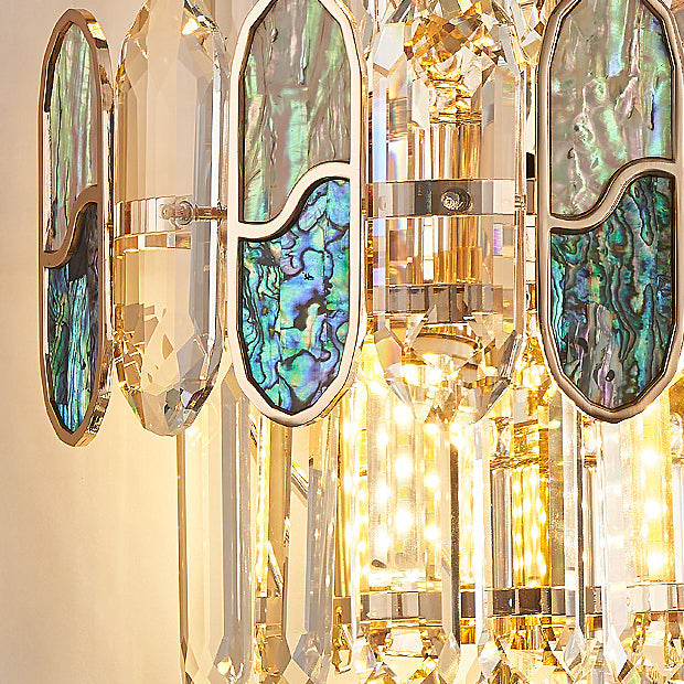 Modern Luxury Trapezoid Metal Crystal Aluminum 3/5/8 Light Wall Sconce Lamp For Living Room