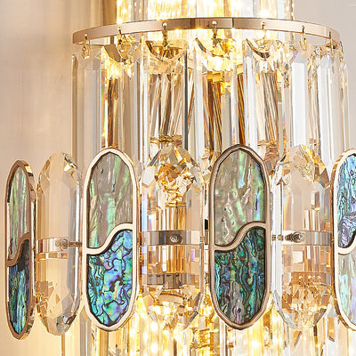 Modern Luxury Trapezoid Metal Crystal Aluminum 3/5/8 Light Wall Sconce Lamp For Living Room