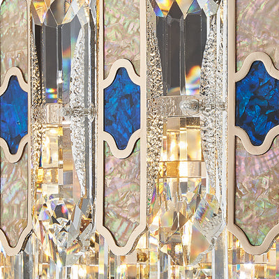 Modern Luxury Trapezoid Metal Crystal Aluminum 3/5/8 Light Wall Sconce Lamp For Living Room
