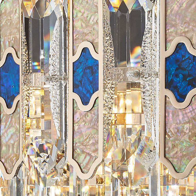 Modern Luxury Trapezoid Metal Crystal Aluminum 3/5/8 Light Wall Sconce Lamp For Living Room