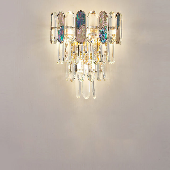 Modern Luxury Trapezoid Metal Crystal Aluminum 3/5/8 Light Wall Sconce Lamp For Living Room