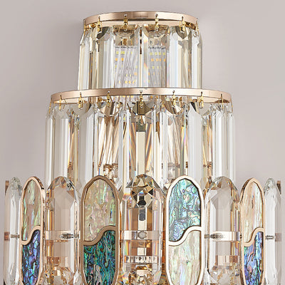 Modern Luxury Trapezoid Metal Crystal Aluminum 3/5/8 Light Wall Sconce Lamp For Living Room