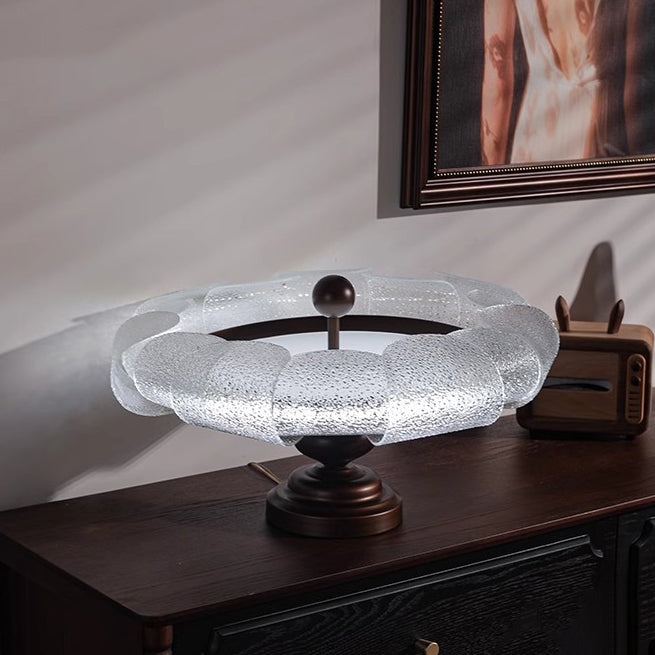Plafonnier semi-encastré LED en verre et fer rond vintage traditionnel pour chambre à coucher 