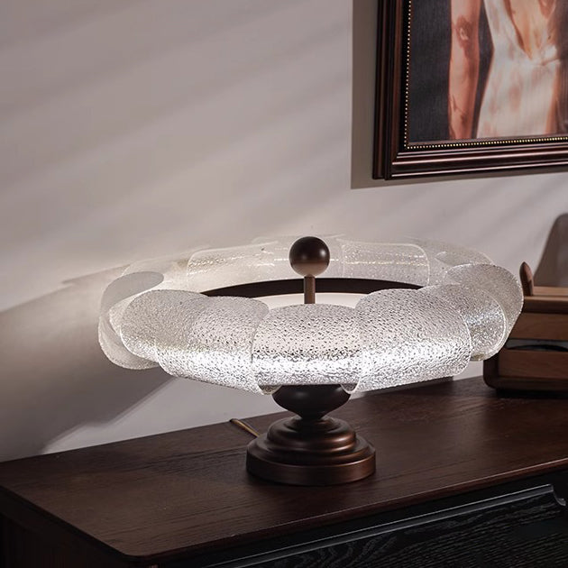 Plafonnier semi-encastré LED en verre et fer rond vintage traditionnel pour chambre à coucher 