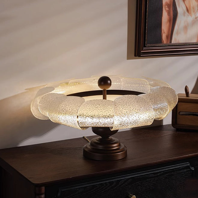 Plafonnier semi-encastré LED en verre et fer rond vintage traditionnel pour chambre à coucher 