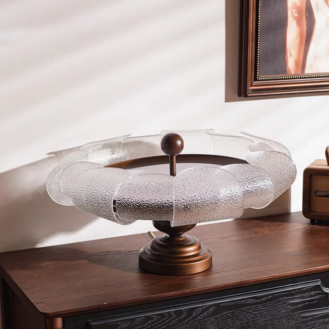Plafonnier semi-encastré LED en verre et fer rond vintage traditionnel pour chambre à coucher 