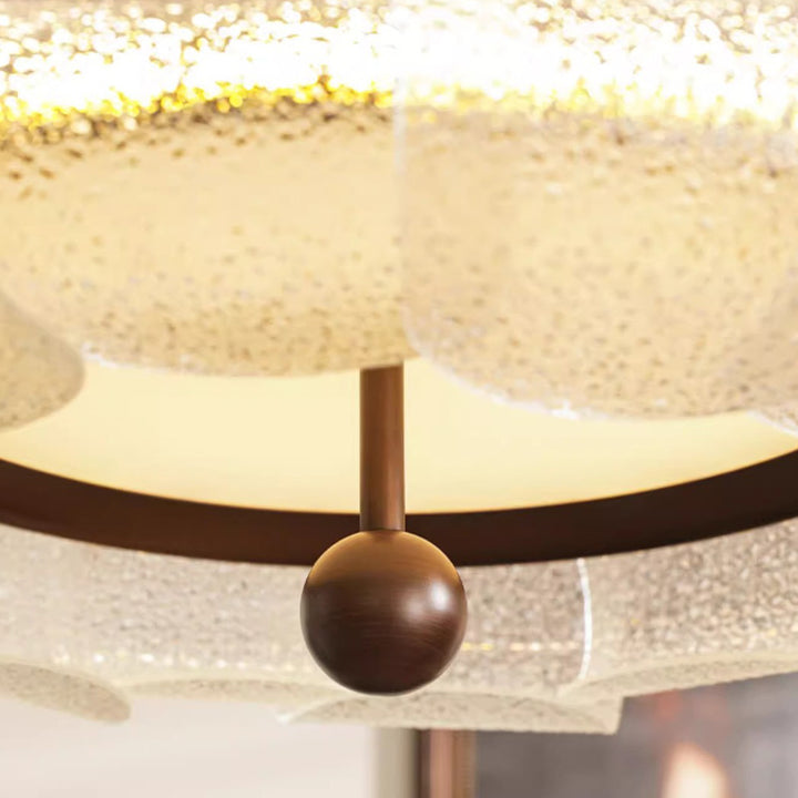 Plafonnier semi-encastré LED en verre et fer rond vintage traditionnel pour chambre à coucher 