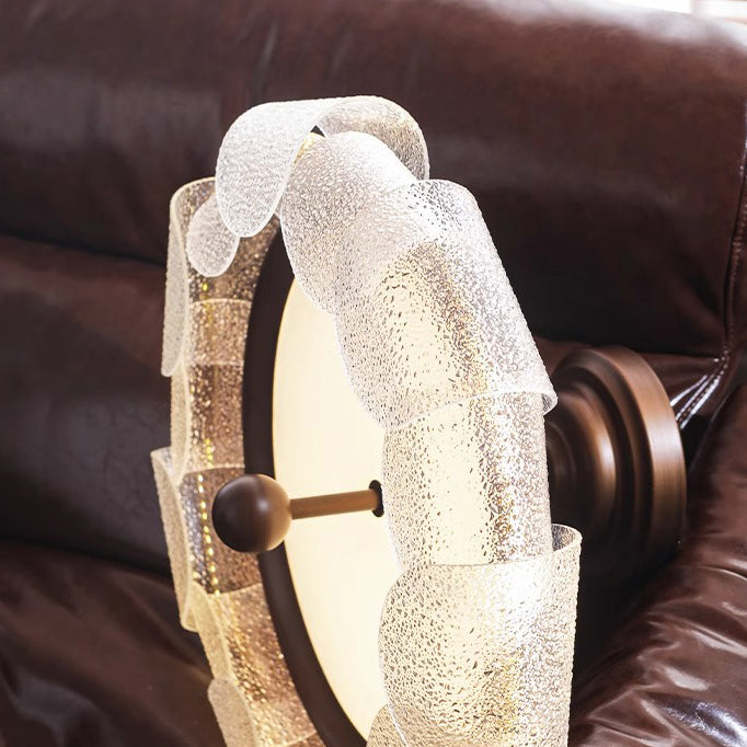 Plafonnier semi-encastré LED en verre et fer rond vintage traditionnel pour chambre à coucher 