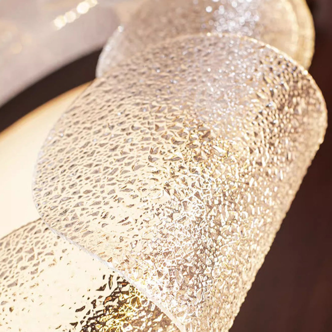 Plafonnier semi-encastré LED en verre et fer rond vintage traditionnel pour chambre à coucher 
