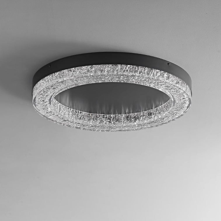 Modern Simplicity Round Metal Resin LED Flush Mount Ceiling Light For Bedroom