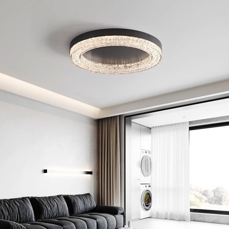 Modern Simplicity Round Metal Resin LED Flush Mount Ceiling Light For Bedroom